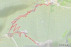 la cima mappa itinerario