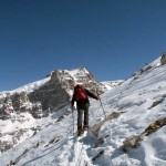 traverso con sullo sfondo il gran paradiso