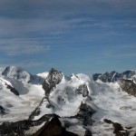 davanti strahlorn,rimpflischhorn,allalinhorn e alpubel-dietro rosa,liskamm,roccia nera e breithorn