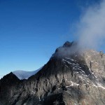 dalla vetta il rimpfischhorn e a sinistra la rimpfischsattel