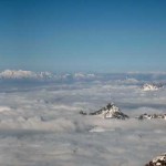 mare di nuvole a nord-ovest dal gran paradiso al grand combin