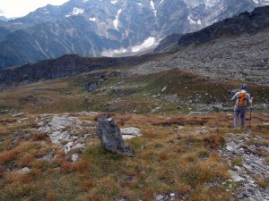 discesa nel vallone e colle da raggiungere