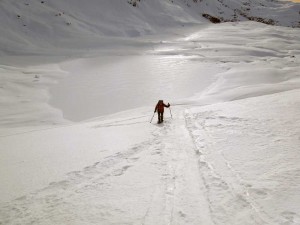 pendio finale con dietro il lago boden