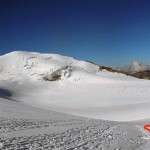 salita sul ghiacciaio vista dall'alto