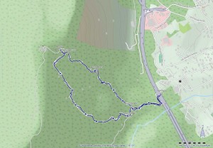 Monte Camoscio, ferrata Picasass mappa itinerario